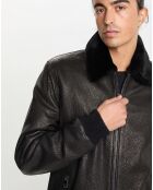 Blouson en Cuir Carlito noir