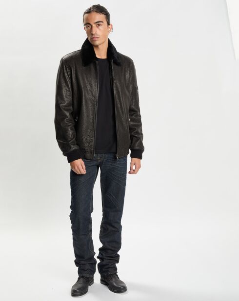 Blouson en Cuir Carlito noir