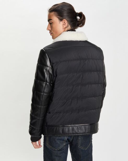 Blouson en Peau Lainée Reno noir