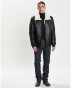 Blouson en Peau Lainée Reno noir