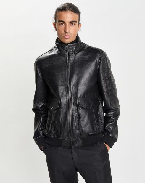 Veste en Cuir Max noire