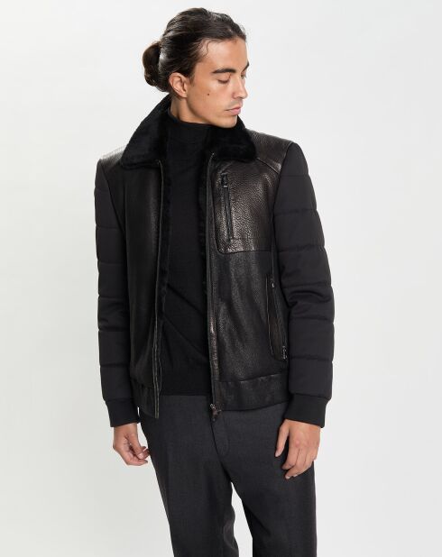 Blouson en Cuir Marcello noir