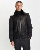 Blouson en Cuir Marcello noir