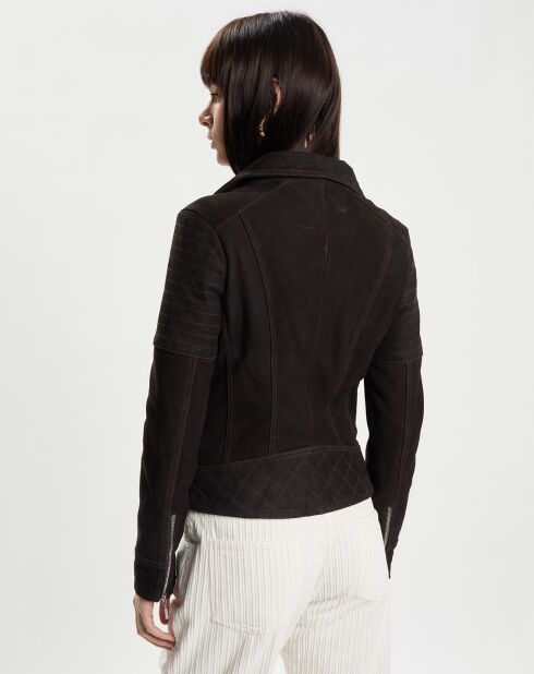 Veste en Velours de Cuir Julietta marron