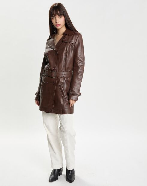 Trench en Cuir Anna marron