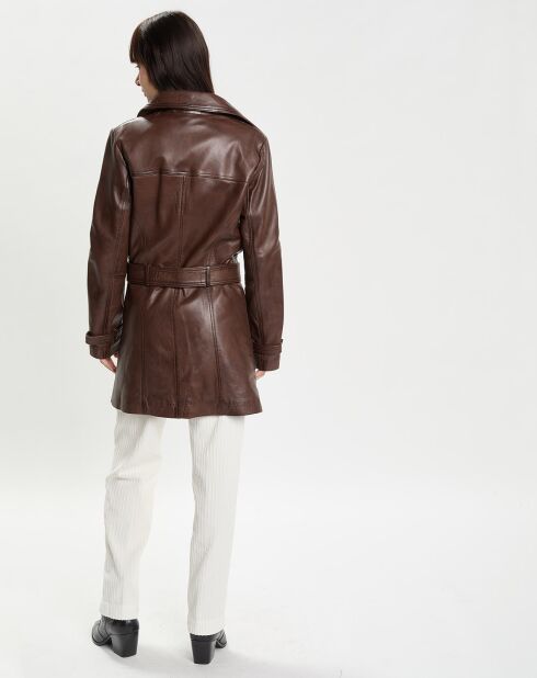 Trench en Cuir Anna marron