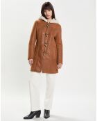 Manteau en Peau Lainée Lucina camel