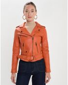 Perfecto en Cuir Billie orange