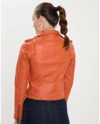 Perfecto en Cuir Billie orange