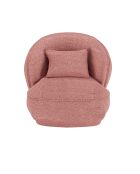 Fauteuil design bouclé Pablo rose - 78x81x74 cm