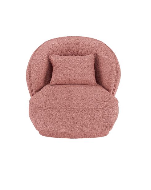 Fauteuil design bouclé Pablo rose - 78x81x74 cm