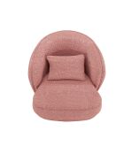 Fauteuil design bouclé Pablo rose - 78x81x74 cm