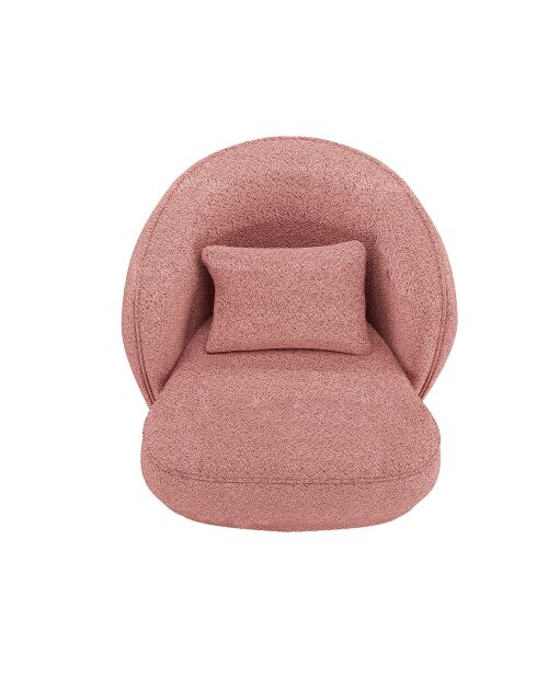 Fauteuil design bouclé Pablo rose - 78x81x74 cm