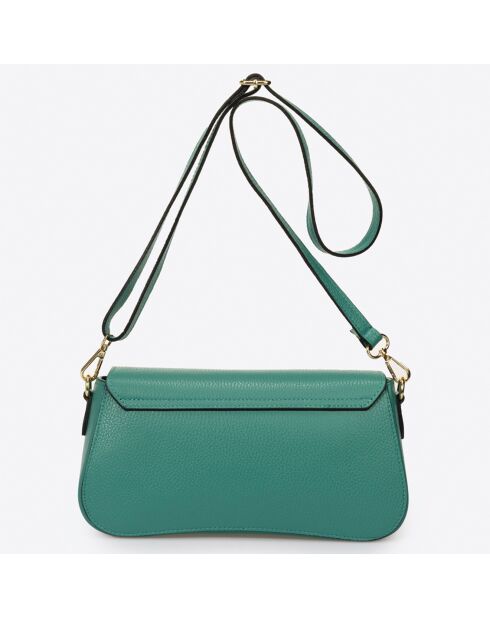 Sac bandoulière en Cuir vert d'eau - 27x8x15 cm