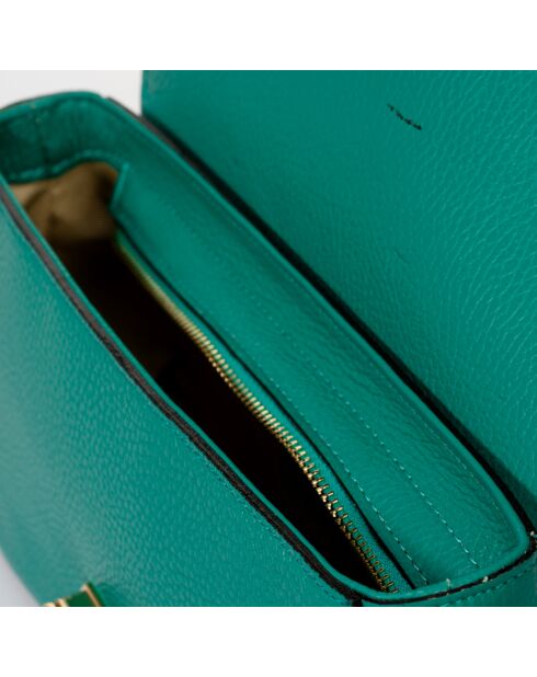 Sac bandoulière en Cuir vert d'eau - 27x8x15 cm