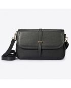 Sac bandoulière en Cuir noir - 27x8x16 cm