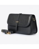 Sac bandoulière en Cuir noir - 27x8x16 cm