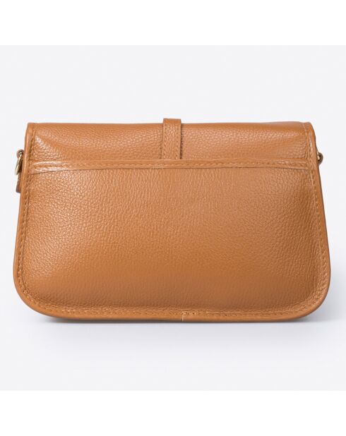 Sac bandoulière en Cuir cognac - 27x8x16 cm