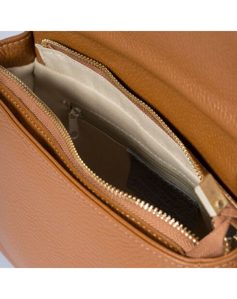 Sac bandoulière en Cuir cognac - 27x8x16 cm