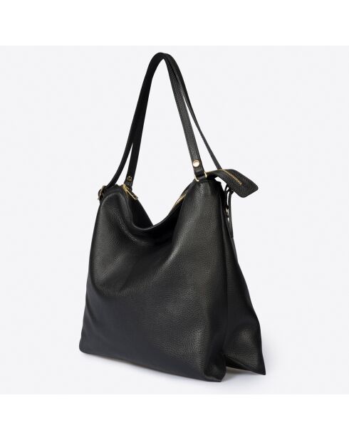 Sac porté épaule en Cuir noir - 30x16x31 cm