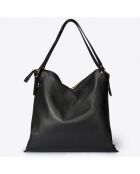Sac porté épaule en Cuir noir - 30x16x31 cm