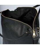 Sac porté épaule en Cuir noir - 30x16x31 cm