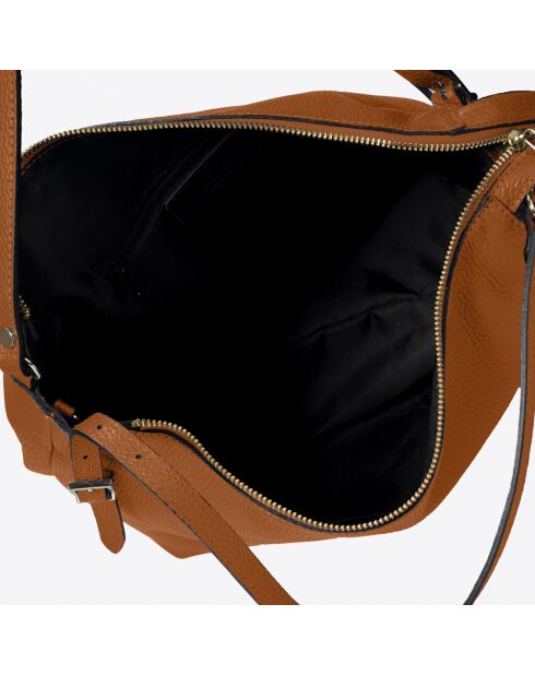 Sac porté épaule en Cuir cognac - 30x16x31 cm