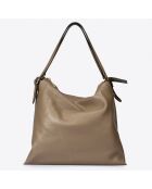 Sac porté épaule en Cuir taupe/marron - 30x16x31 cm