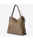Sac porté épaule en Cuir taupe/marron - 30x16x31 cm
