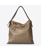 Sac porté épaule en Cuir taupe/marron - 30x16x31 cm