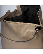 Sac porté épaule en Cuir taupe/marron - 30x16x31 cm