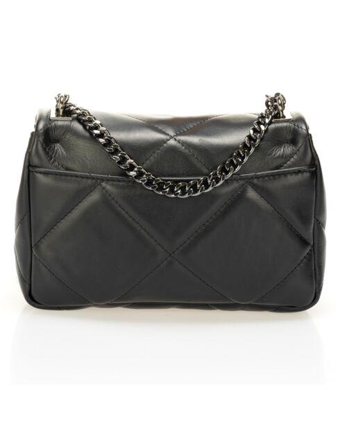 Sac bandoulière en Cuir noir - 30x8x17 cm