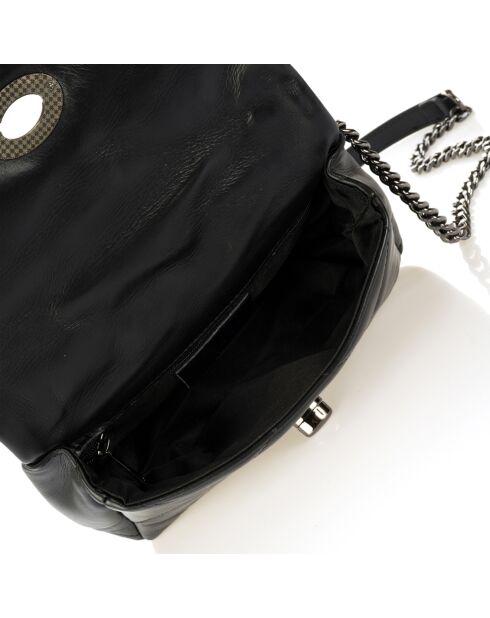 Sac bandoulière en Cuir noir - 30x8x17 cm