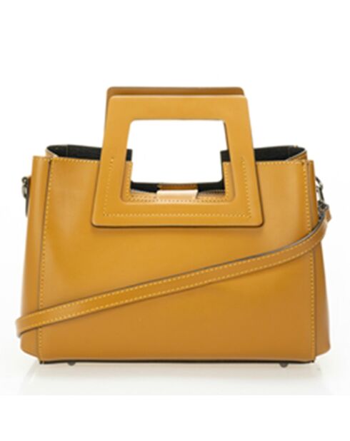 Sac à main en Cuir cognac - 32x11x20 cm