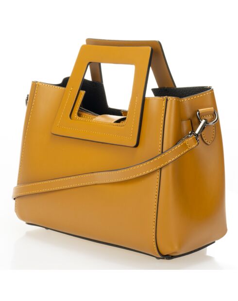Sac à main en Cuir cognac - 32x11x20 cm