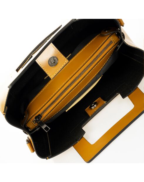 Cognac leren handtas - 32x11x20 cm