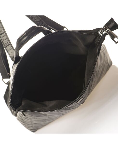 Sac à dos en Cuir noir - 29x13x32 cm