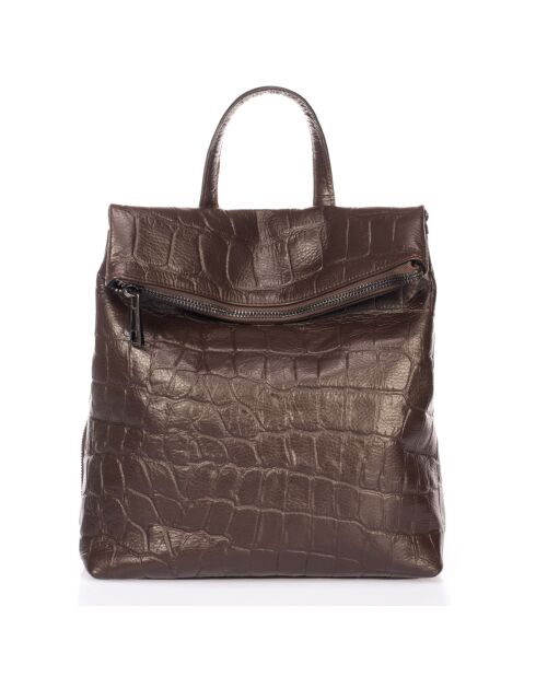 Sac à dos en Cuir marron - 29x13x32 cm