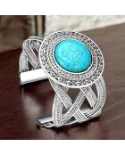Bracelet El Griego argenté/turquoise