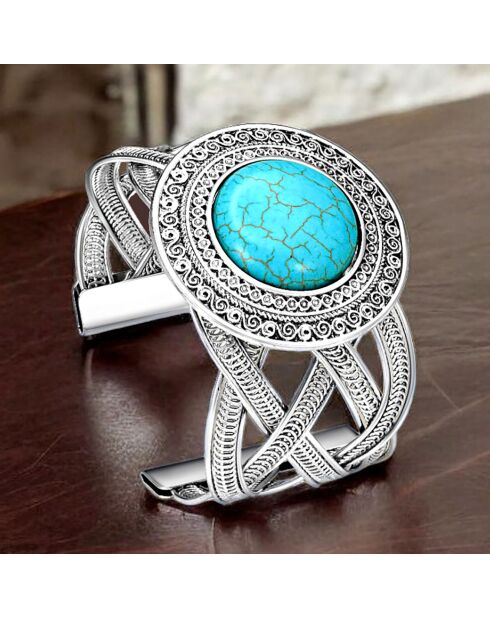 Bracelet El Griego argenté/turquoise
