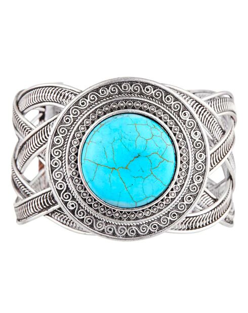Bracelet El Griego argenté/turquoise
