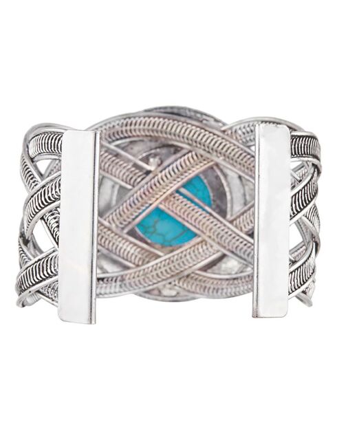 Bracelet El Griego argenté/turquoise