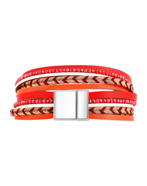 Fernando goud/koraalrode armband