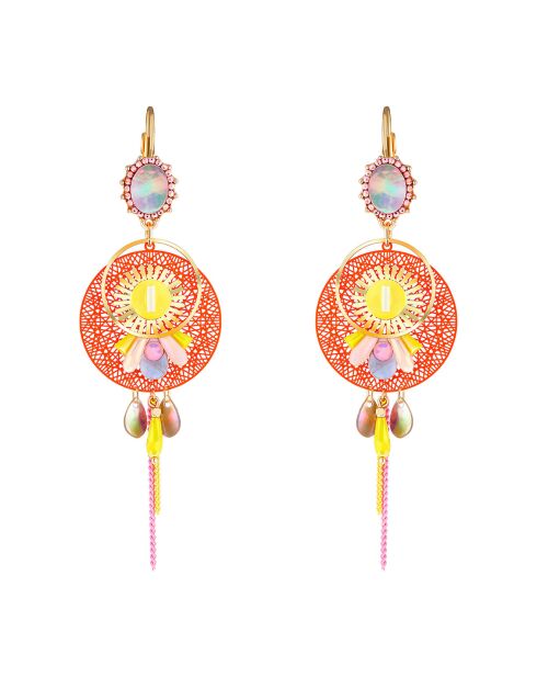 Boucles d'oreilles Linda doré/orange