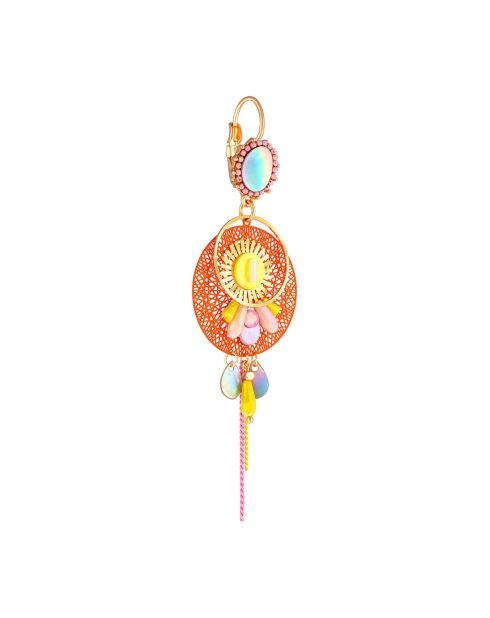 Boucles d'oreilles Linda doré/orange