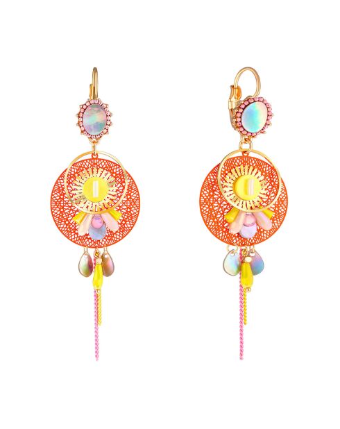 Boucles d'oreilles Linda doré/orange