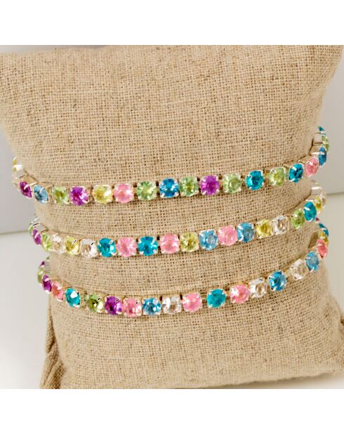 3 Bracelets Gala argenté/multicolore