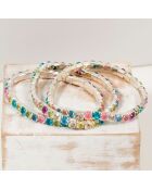 3 Bracelets Gala argenté/multicolore
