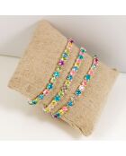 3 Bracelets Gala argenté/multicolore