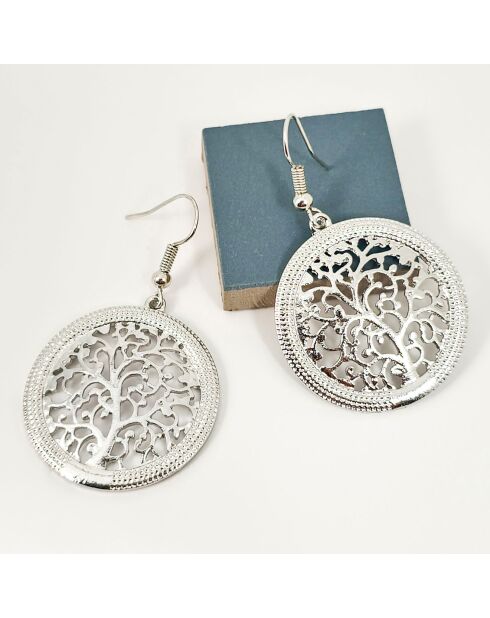 Boucles d'oreilles Natura argentées